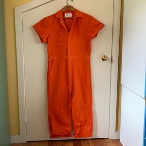 Orange coveralls jumpsuit